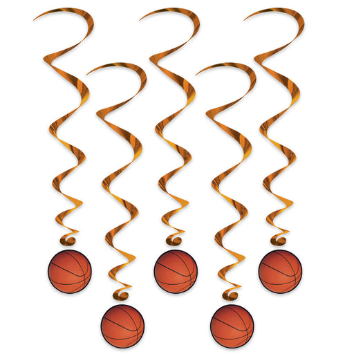 Basketball Whirls – 3' 4" – (5/Pkg) by Beistle for Basketball Whirls
