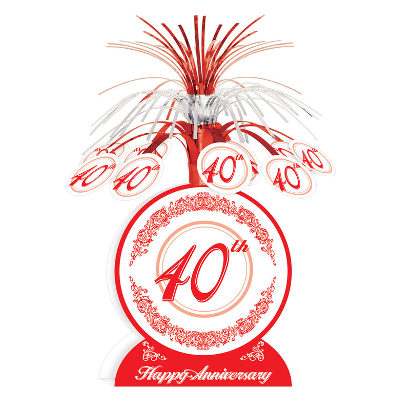 "40th" Anniversary Centerpiece – 13" – (1/Pkg) by Beistle for Anniversary Cascades