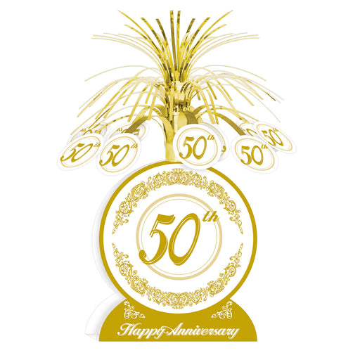 "50th" Anniversary Centerpiece – 13" – (1/Pkg) by Beistle for Anniversary Cascades