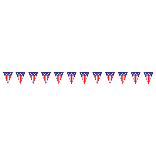 Spirit Of America Pennant Banner – 11" x 12' – (1/Pkg) by Beistle for Patriotic Pennant Banners