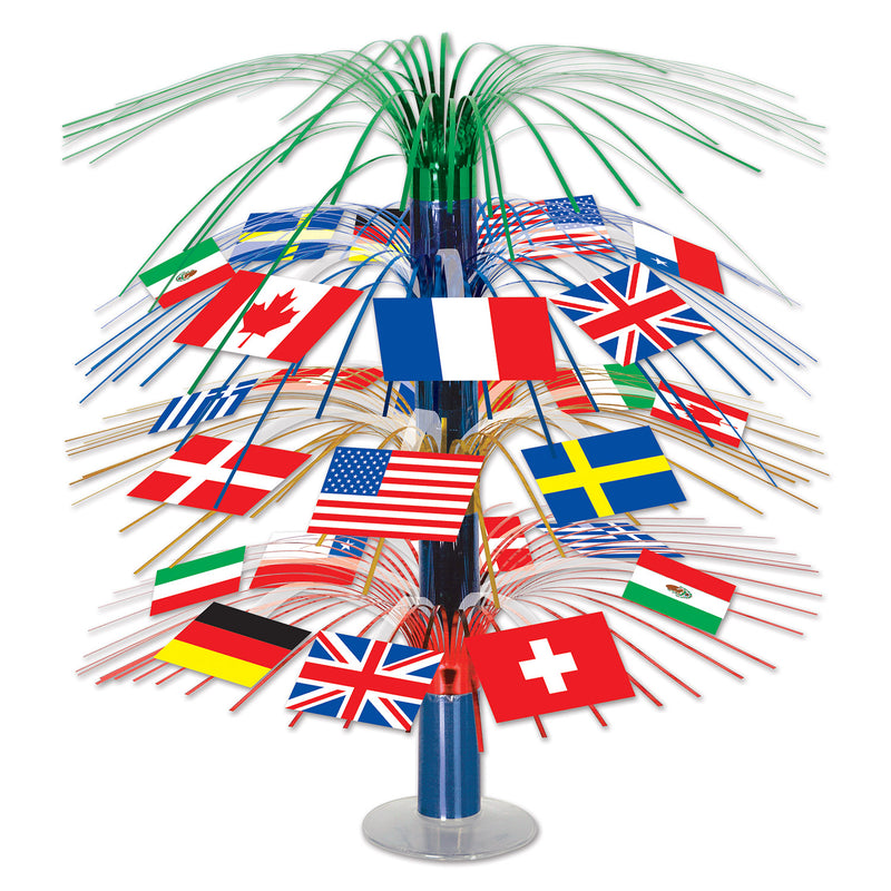 International Flag Cascade Centerpiece – 18" – (1/Pkg) by Beistle for International Icon Cascades