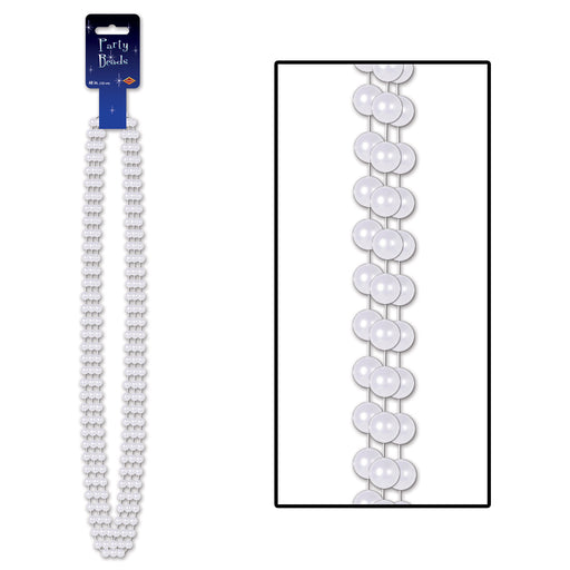 Party Beads - Large Round – 12mm x 48" – (3/Card) by Beistle for 20's Round Party Beads