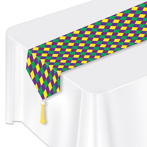 Printed Mardi Gras Table Runner – 11" x 6' – (1/Pkg) by Beistle for Mardi Gras Table Runners - Printed