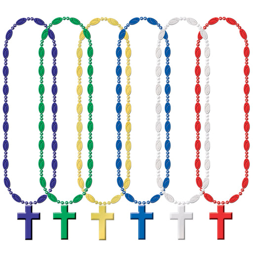 Religious Beads – 33" – (1/Card) by Beistle for Religious Beads with Medallion