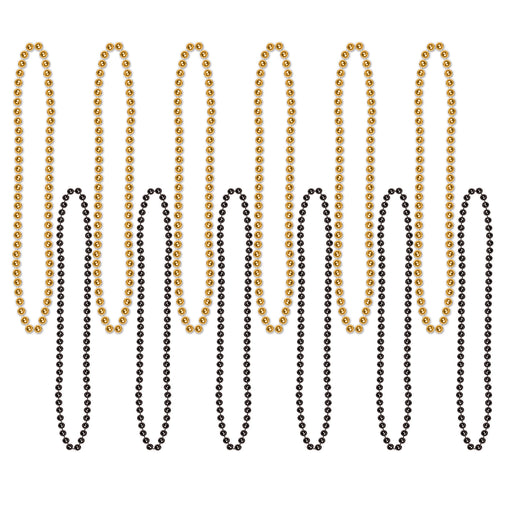 Party Beads - Small Round – 7mm x 33" – (12/Card) by Beistle for General Occasion Round Party Beads