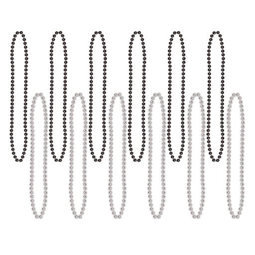 Party Beads - Small Round – 7mm x 33" – (12/Card) by Beistle for General Occasion Round Party Beads