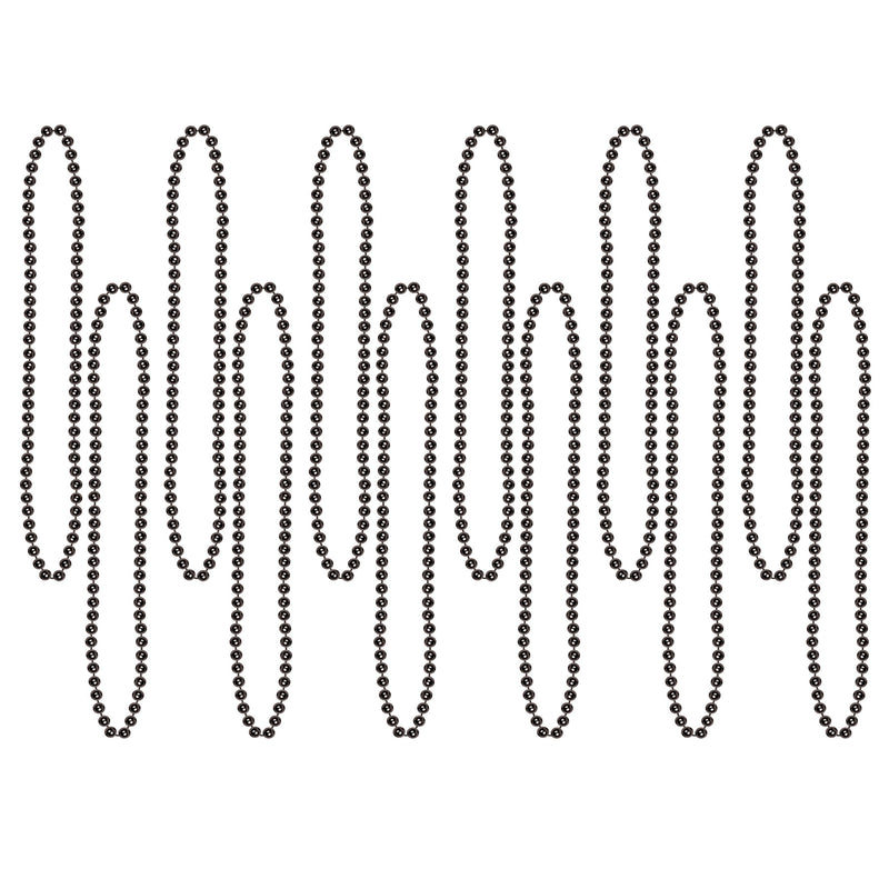 Party Beads - Small Round – 7mm x 33" – (12/Card) by Beistle for General Occasion Round Party Beads