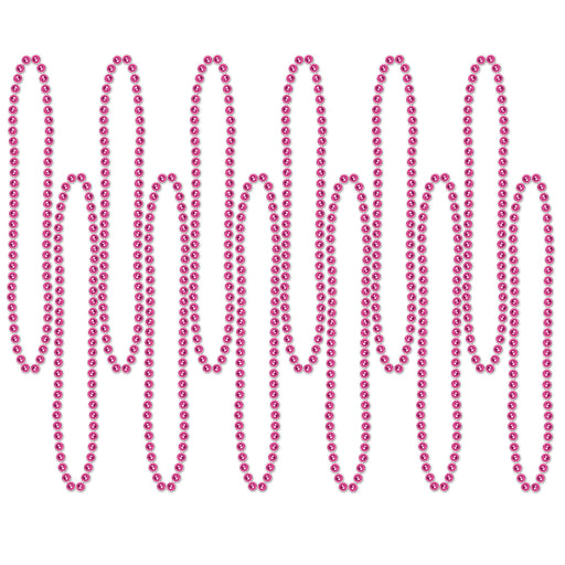 Party Beads - Small Round – 7mm x 33" – (12/Card) by Beistle for General Occasion Round Party Beads