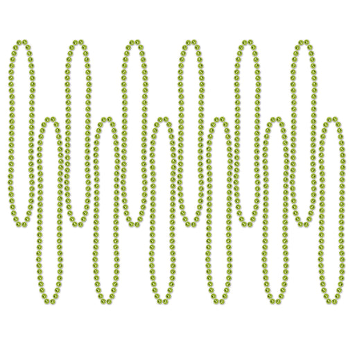 Party Beads - Small Round – 7mm x 33" – (12/Card) by Beistle for General Occasion Round Party Beads
