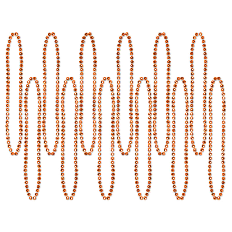 Party Beads - Small Round – 7mm x 33" – (12/Card) by Beistle for General Occasion Round Party Beads