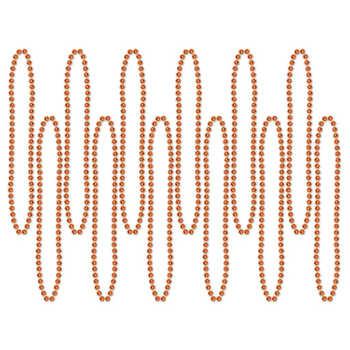 Party Beads - Small Round – 7mm x 33" – (12/Card) by Beistle for General Occasion Round Party Beads