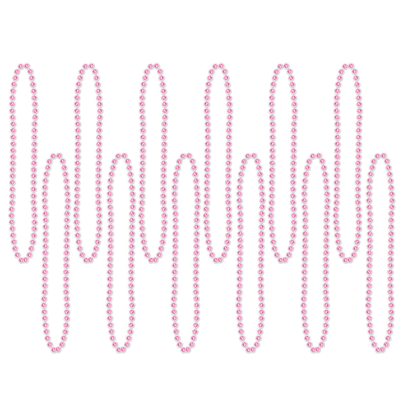 Party Beads - Small Round – 7mm x 33" – (12/Card) by Beistle for General Occasion Round Party Beads