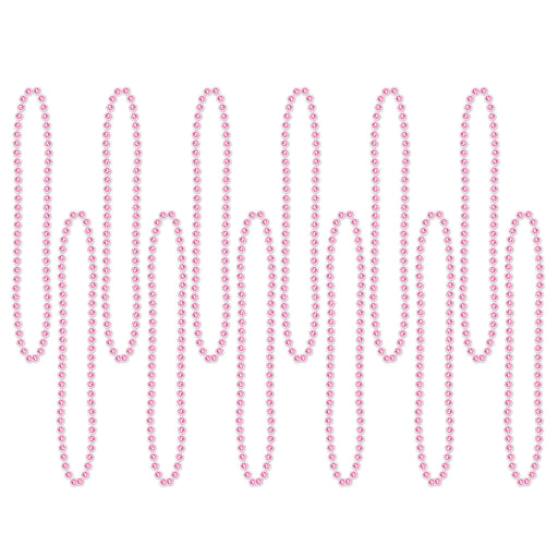 Party Beads - Small Round – 7mm x 33" – (12/Card) by Beistle for General Occasion Round Party Beads