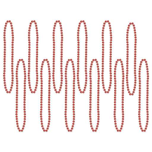 Party Beads - Small Round – 7mm x 33" – (12/Card) by Beistle for General Occasion Round Party Beads