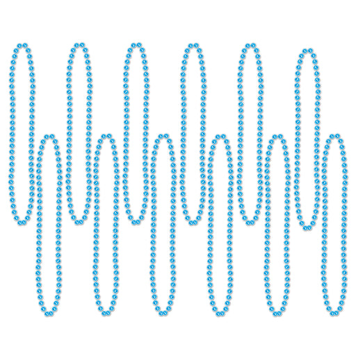 Party Beads - Small Round – 7mm x 33" – (12/Card) by Beistle for General Occasion Round Party Beads