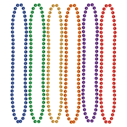 Bulk Party Beads - Small Round – 7mm x 33" by Beistle for General Occasion Round Party Beads