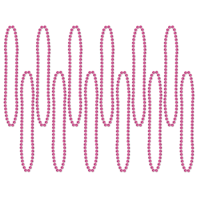Bulk Party Beads - Small Round – 7mm x 33" by Beistle for General Occasion Round Party Beads