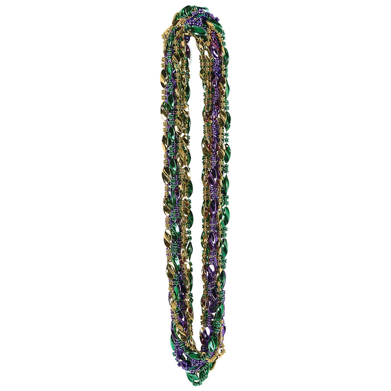Mardi Gras Twist Beads – 33" – (12/Card)