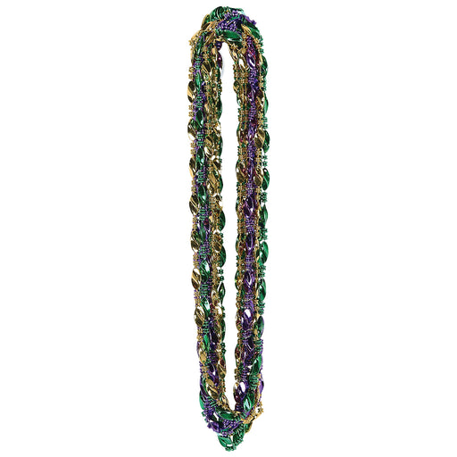 Mardi Gras Twist Beads – 33" – (12/Card) by Beistle for Mardi Gras Novelty Beads