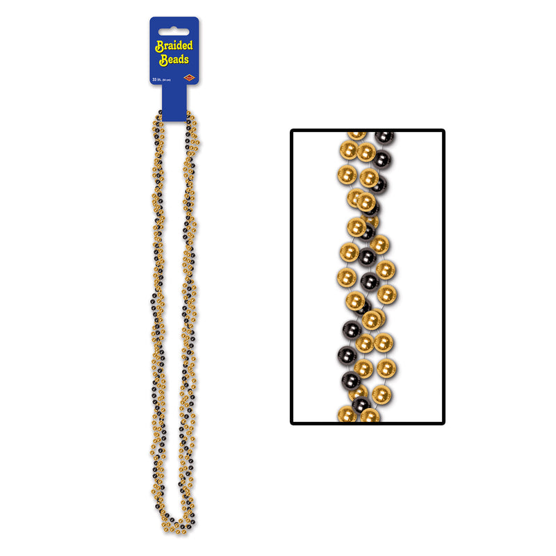Braided Beads – 33" – (1/Card) by Beistle for General Occasion Round Party Beads