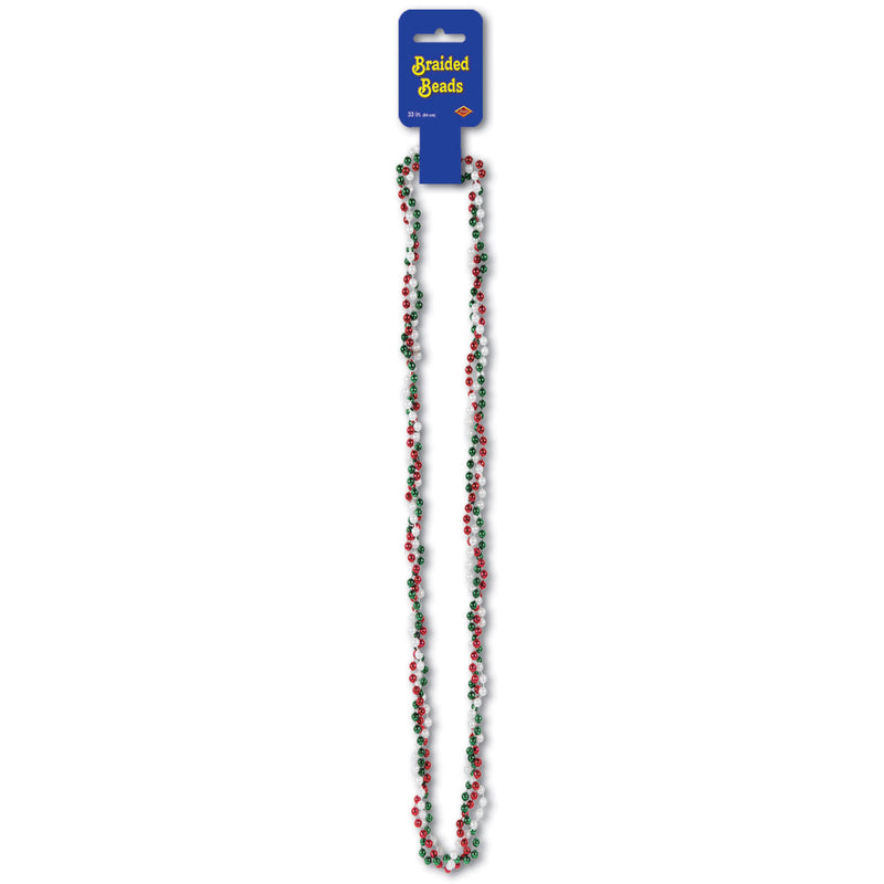 Braided Beads – 33" – (1/Card) by Beistle for Fiesta/Cinco de Mayo Round Party Beads