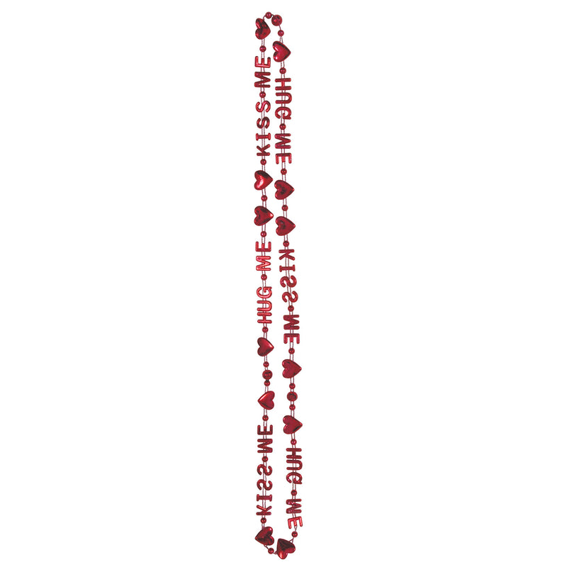 Hug Me, Kiss Me Beads-Of-Expression – 36" – (1/Card) by Beistle for Valentines Novelty Beads