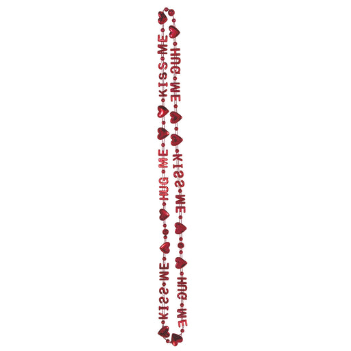 Hug Me, Kiss Me Beads-Of-Expression – 36" – (1/Card) by Beistle for Valentines Novelty Beads