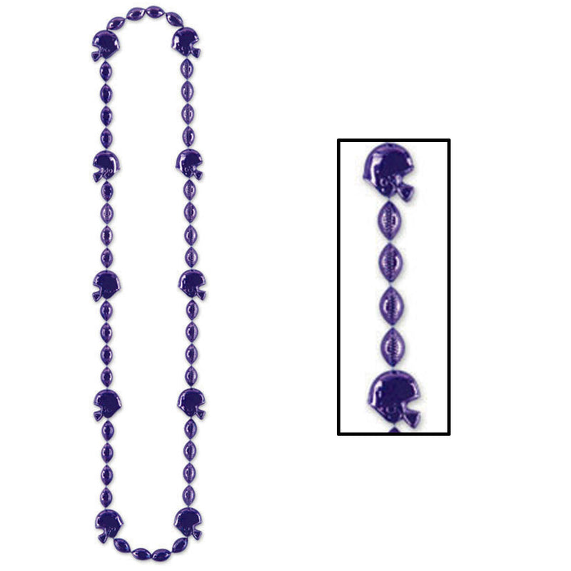 Football Beads – 36" – (1/Card) by Beistle for Football Novelty Beads