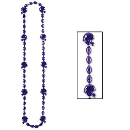 Football Beads – 36" – (1/Card) by Beistle for Football Novelty Beads