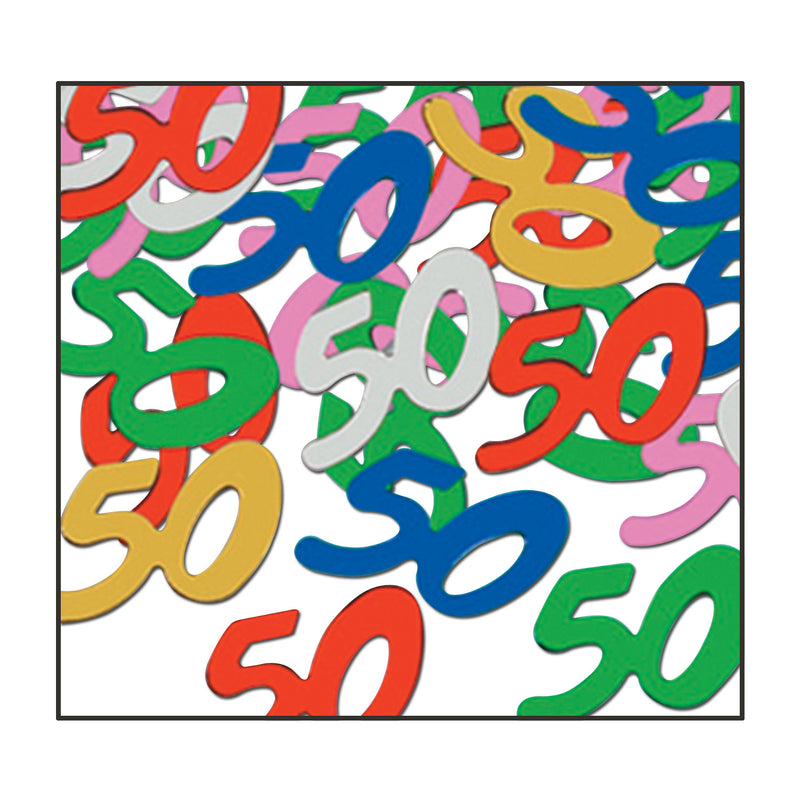 Fanci-Fetti "50" Silhouettes – (½ Oz/Pkg) by Beistle for Birthday-Age Specific Fanci-Fetti