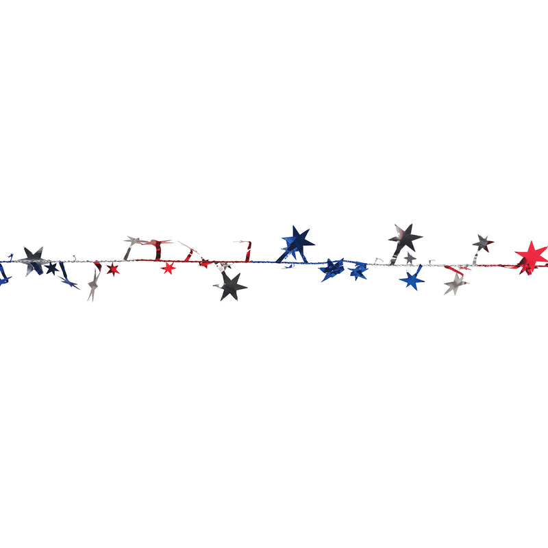 Gleam 'N Flex Star Garland – 25' – (1/Card) by Beistle for Patriotic Wire Garland