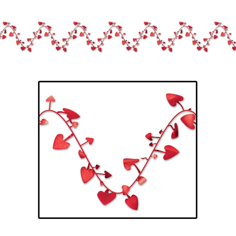 Gleam 'N Flex Heart Garland – 25' – (1/Card) by Beistle for General Occasion Wire Garland