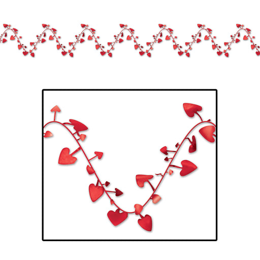 Gleam 'N Flex Heart Garland – 25' – (1/Card) by Beistle for General Occasion Wire Garland