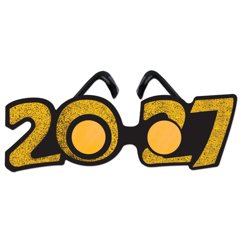 "2027" Glittered Plastic Eyeglasses – (1/Pkg)