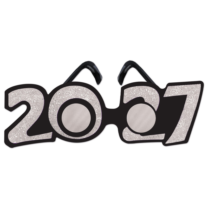 "2027" Glittered Plastic Eyeglasses – (1/Pkg)