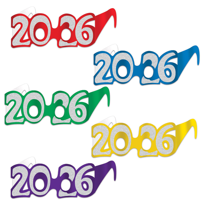 "2026" Glittered Foil Eyeglasses