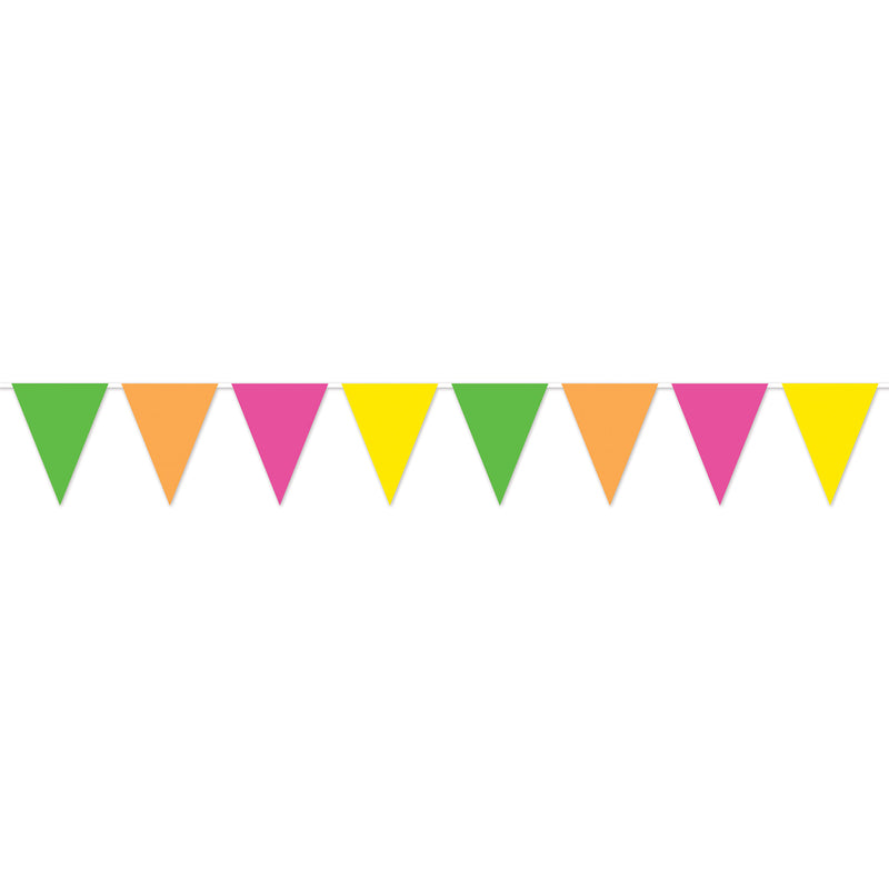 Neon Pennant Banner – 11" x 12' – (1/Pkg) by Beistle for General Occasion Pennant Banners