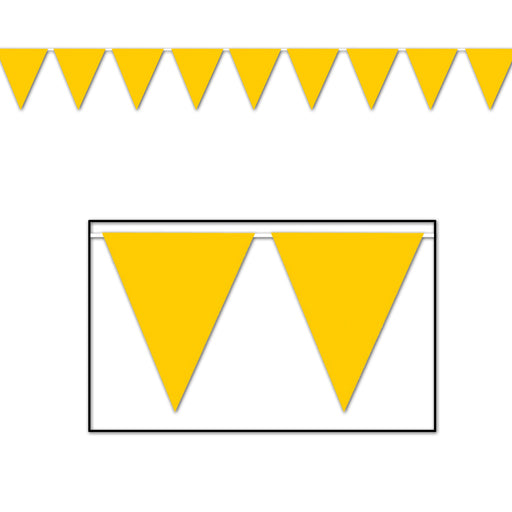 Golden-Yellow Pennant Banner – 11" x 12' – (1/Pkg) by Beistle for General Occasion Pennant Banners
