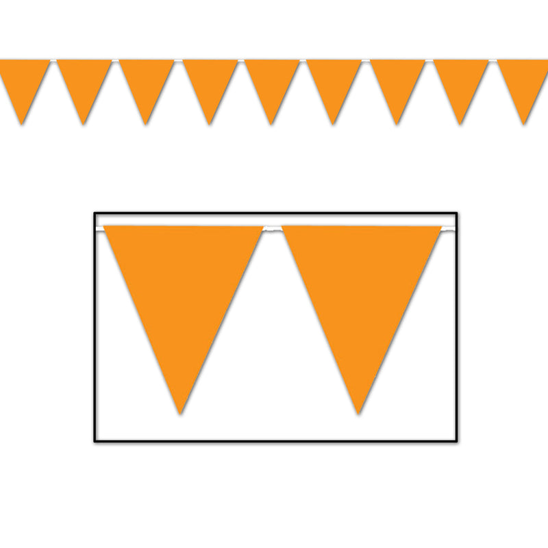 Orange Pennant Banner – 11" x 12' – (1/Pkg) by Beistle for General Occasion Pennant Banners