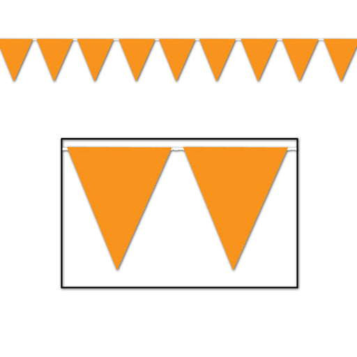 Orange Pennant Banner – 11" x 12' – (1/Pkg) by Beistle for General Occasion Pennant Banners
