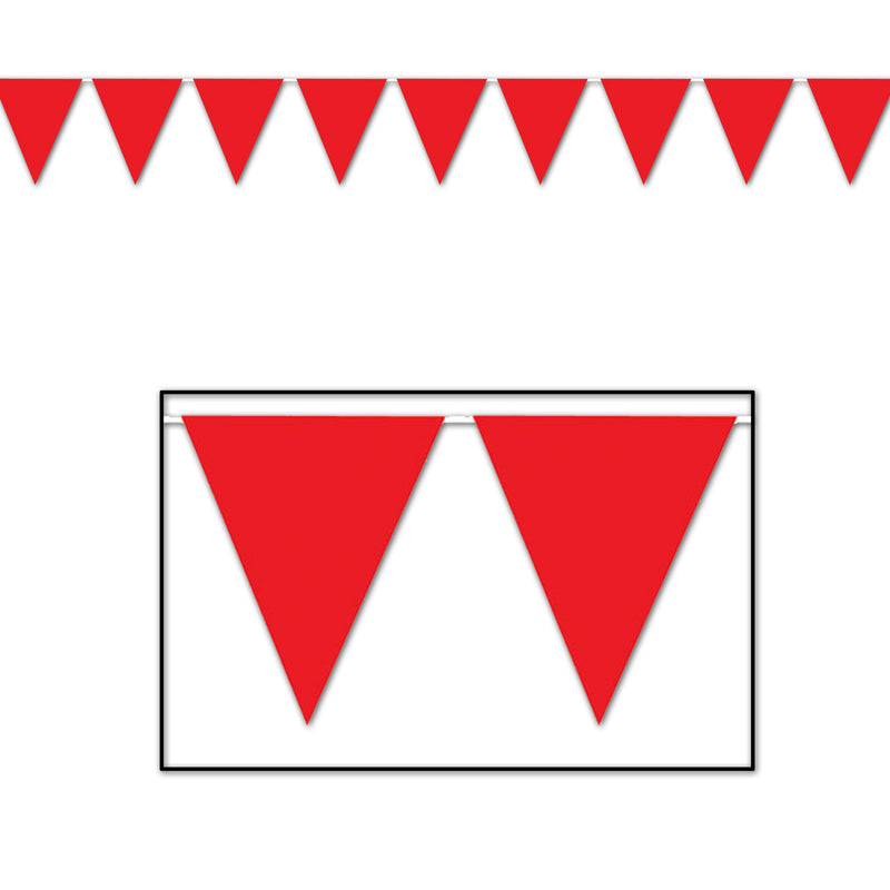 Red Pennant Banner – 11" x 12' – (1/Pkg) by Beistle for General Occasion Pennant Banners
