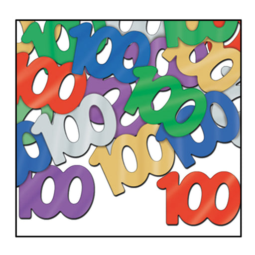 Fanci-Fetti "100" Silhouettes – (½ Oz/Pkg) by Beistle for Birthday-Age Specific Fanci-Fetti