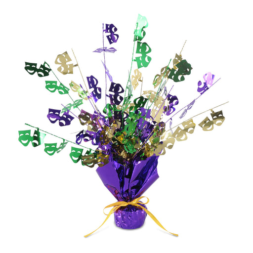 Mardi Gras Gleam 'N Burst Centerpiece – 15" – (1/Pkg) by Beistle for Mardi Gras Gleam 'N Burst