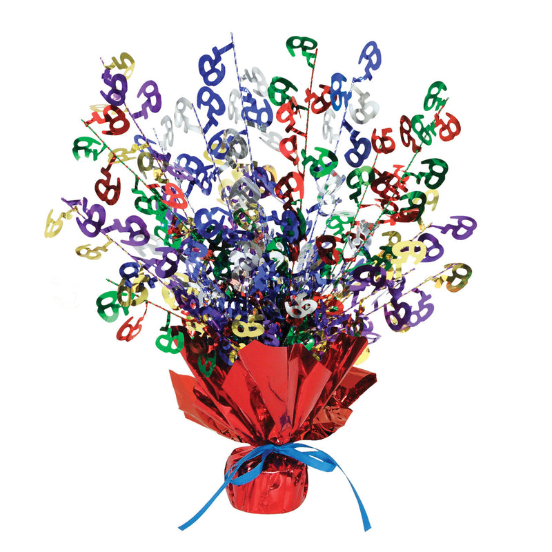 "65" Gleam 'N Burst Centerpiece – 15" – (1/Pkg) by Beistle for Birthday-Age Specific Gleam 'N Burst