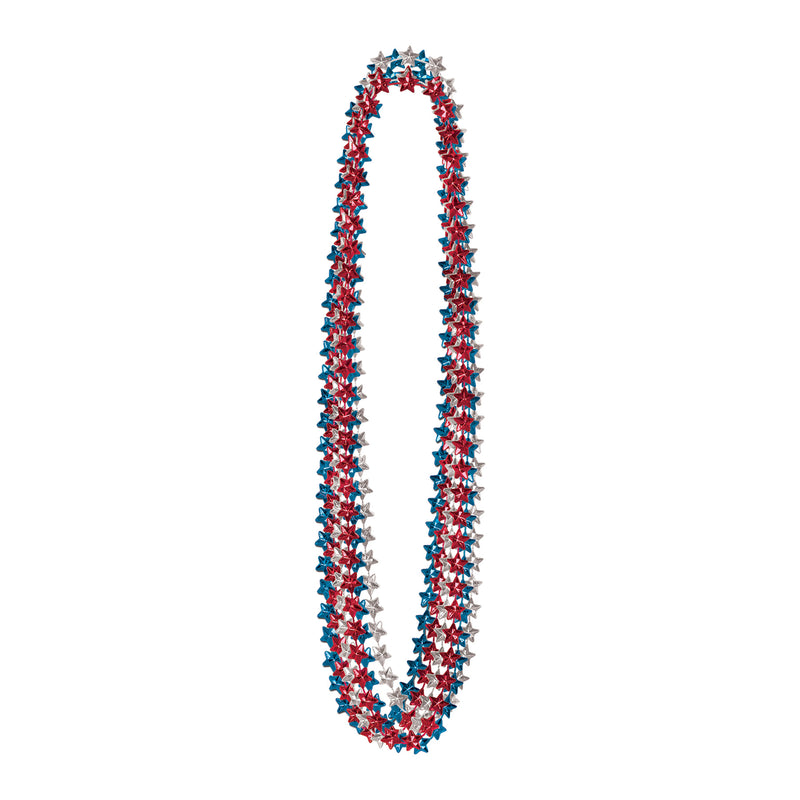 Star Beads – 33" – (6/Card) by Beistle for Patriotic Novelty Beads