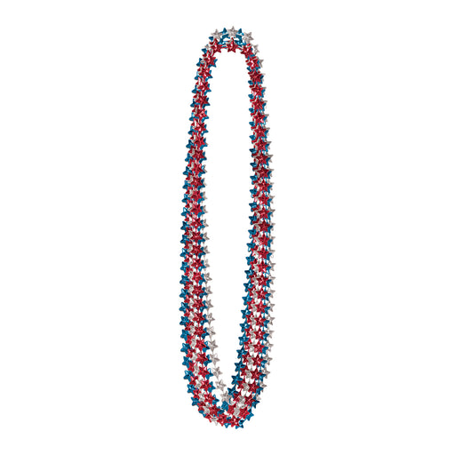 Star Beads – 33" – (6/Card) by Beistle for Patriotic Novelty Beads