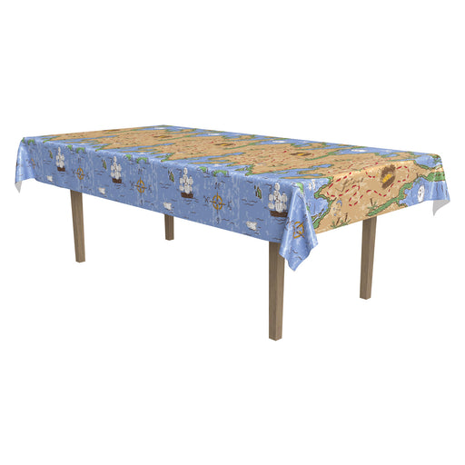 Treasure Map Tablecover – 54" x 108" – (1/Pkg) by Beistle for Pirate Table Covers - Patterned