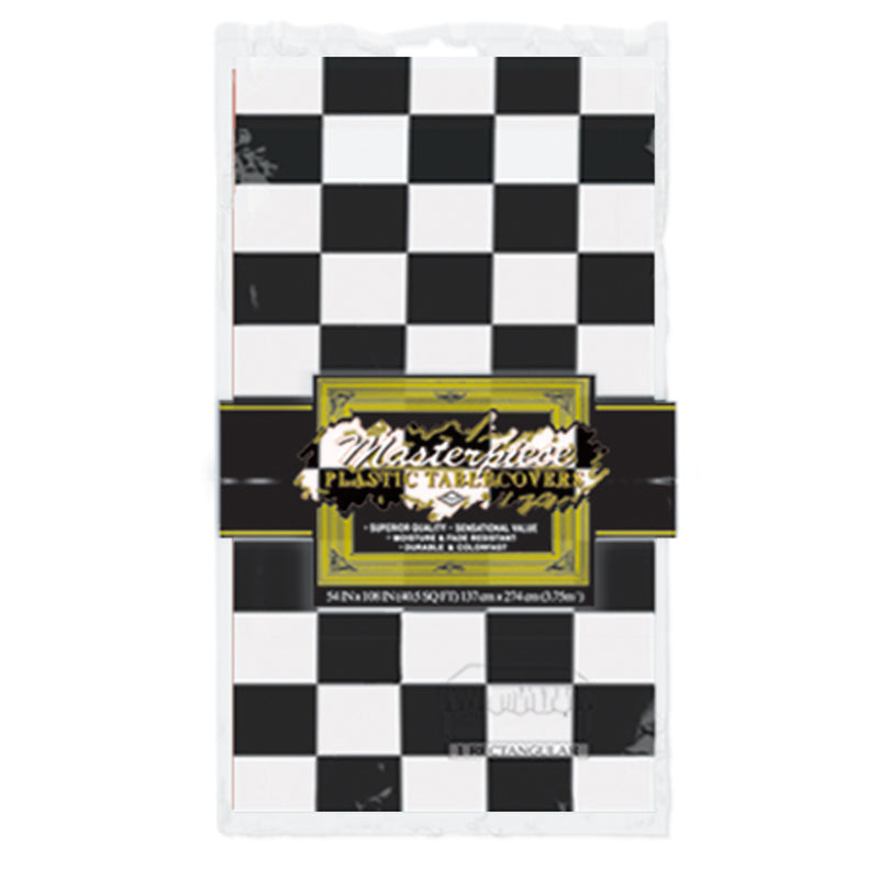 Checkered Tablecover – 54" x 108" – (1/Pkg) by Beistle for Racing Table Covers - Patterned