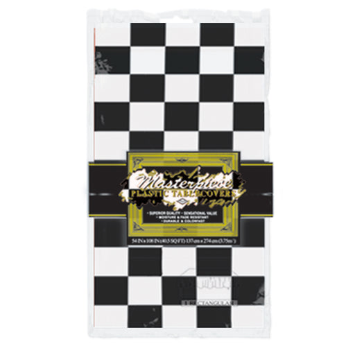 Checkered Tablecover – 54" x 108" – (1/Pkg) by Beistle for Racing Table Covers - Patterned