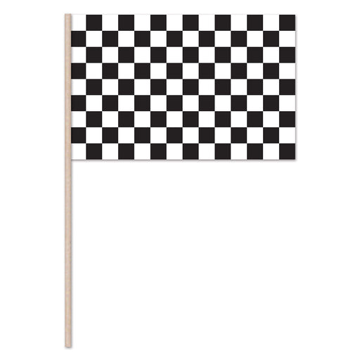 Checkered Flag - Plastic – 11" x 17" by Beistle for Racing Flags